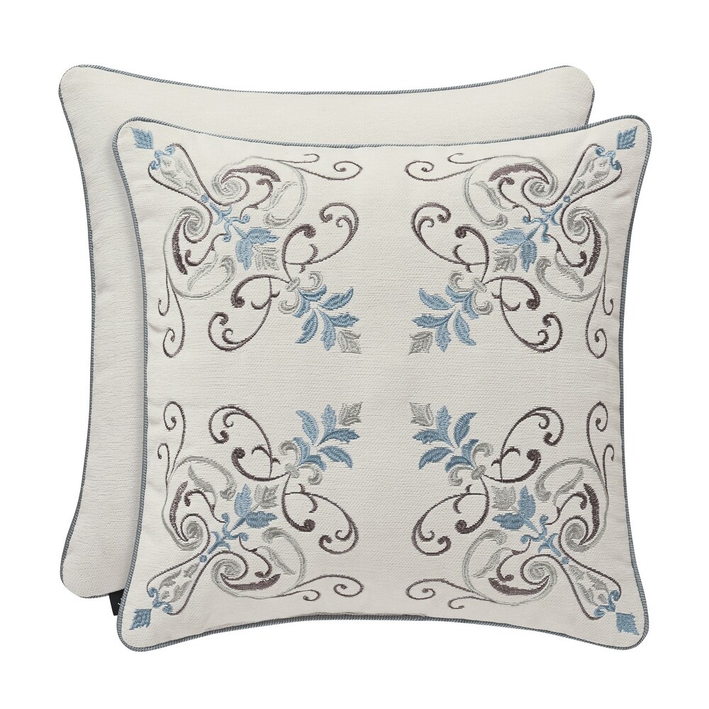 Five Queens Court Garrison 18 inch Square Embellished Decorative Throw Pillow