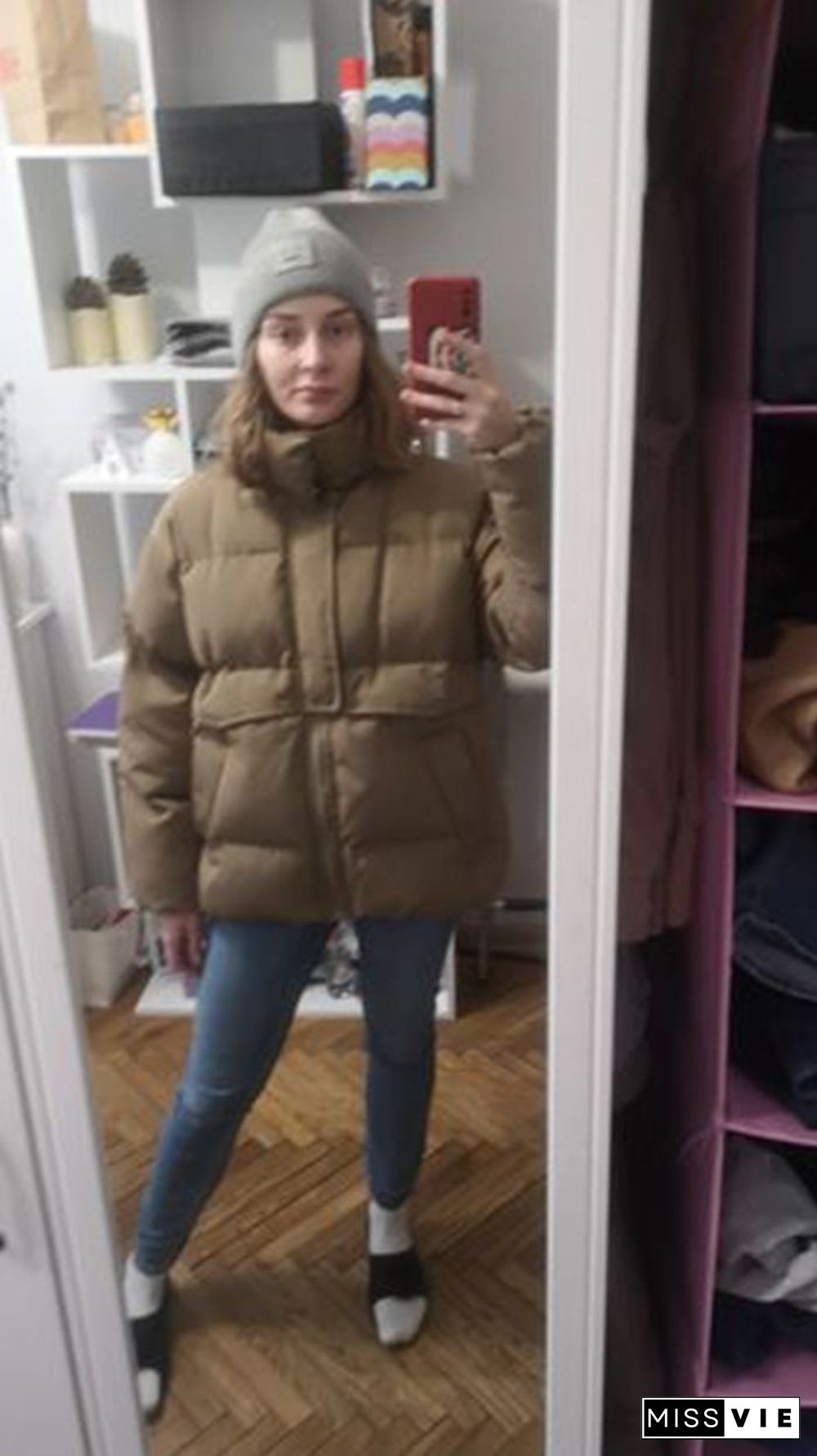 Oversized Quilted Winter Puffer Thick Warm Padded Puff Parka Jacket