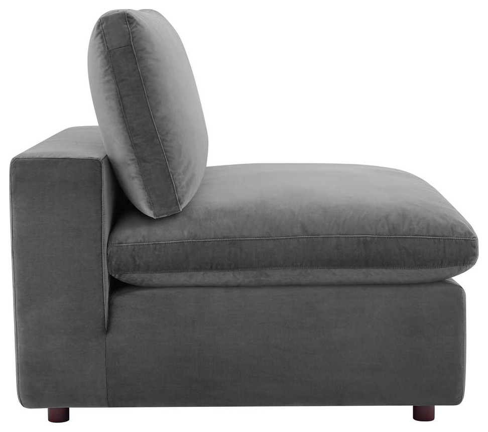 Commix Down Filled Overstuffed Performance Velvet Armless Chair   Contemporary   Armchairs And Accent Chairs   by BisonOffice  Houzz