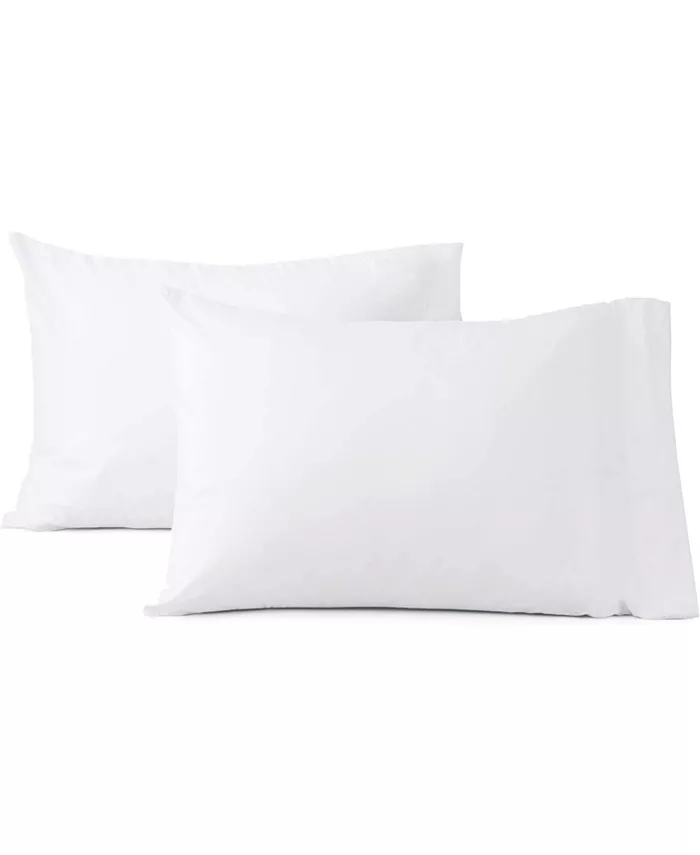 Micropuff 100% Microfiber Pillow Cases - White- 2 Pack