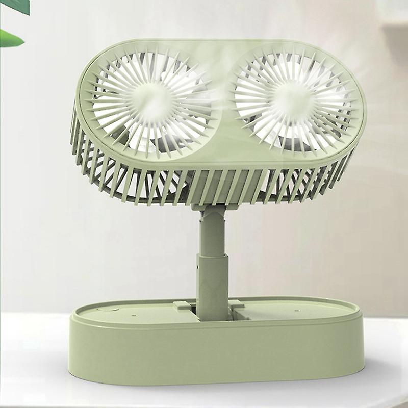 Folding Double Head Fan Portable Rechargeable Desk Fan For Home Bedroom Office