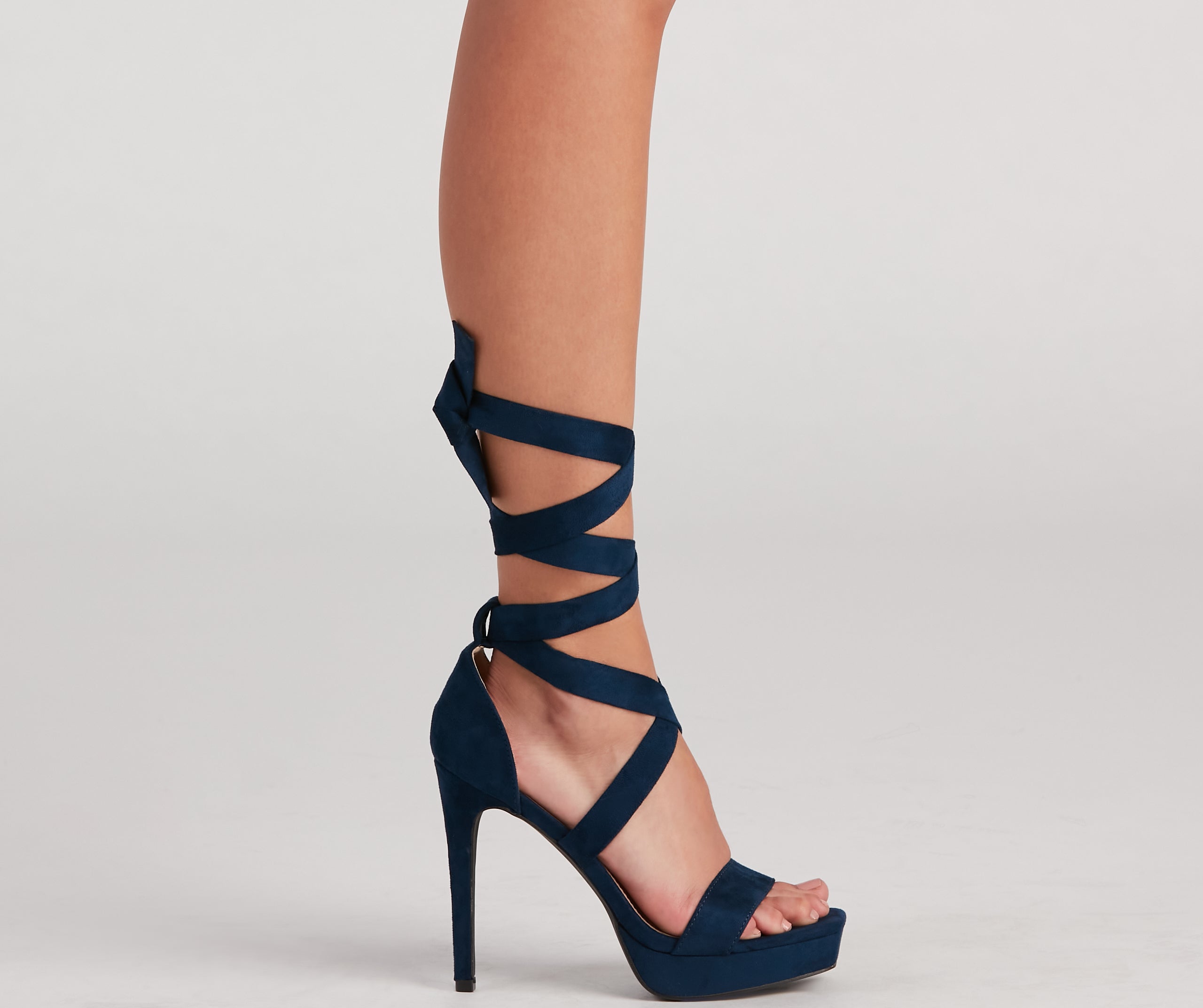 Make A Point Lace-Up Stiletto Heels