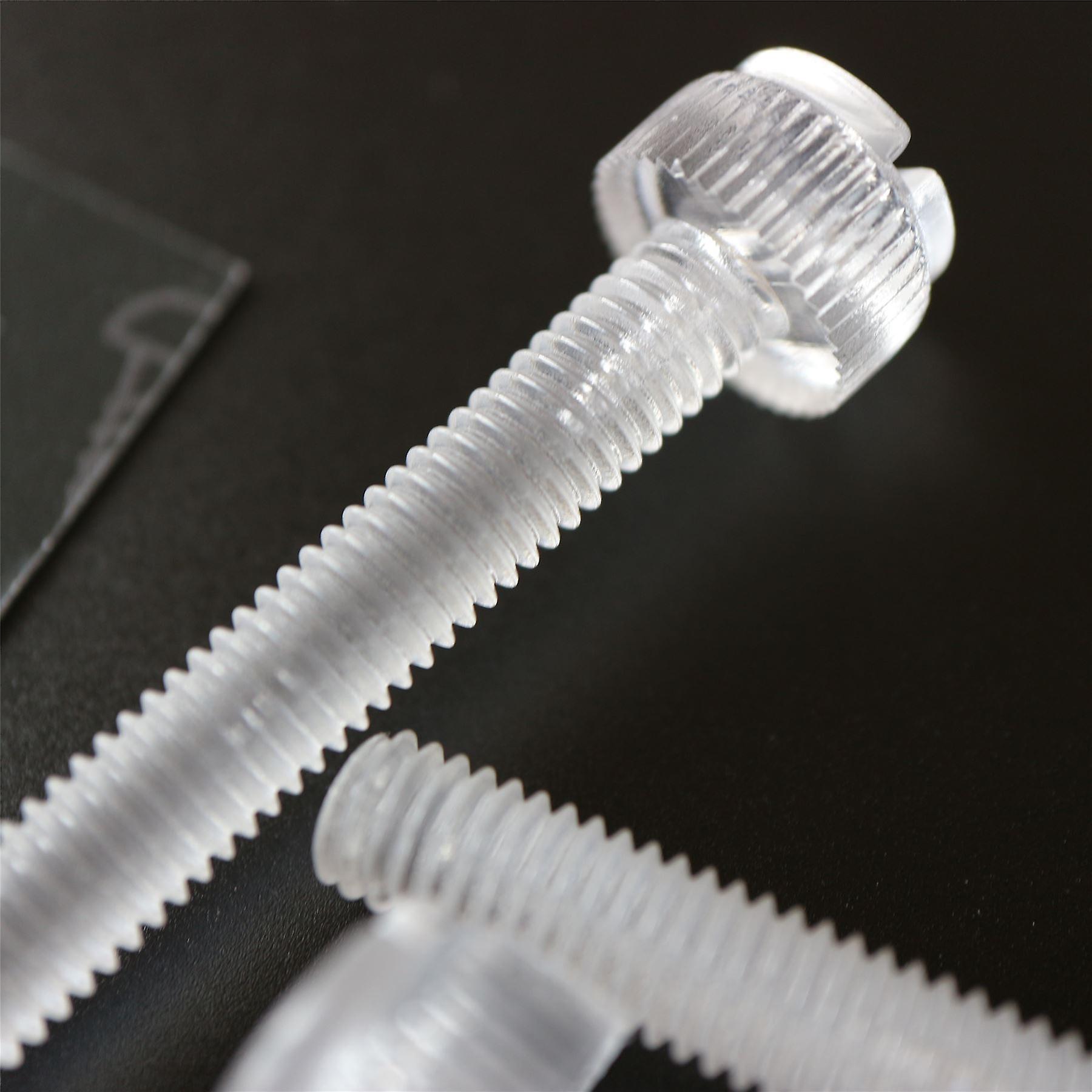 60x Clear Plastic Acrylic Thumbscrews， M6 x 60mm， slotted + knurled