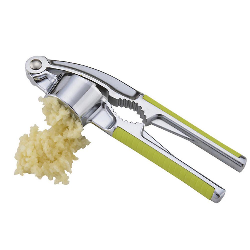 Garlic Press Ginger Press Mincer Crusher Chopper Garlic Press Crusher With Walnut Open Tools(green)