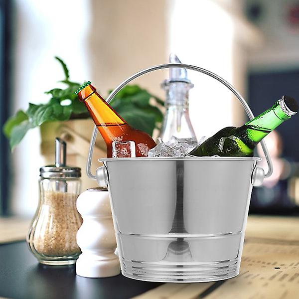 Stainless Steel Ice Bucket Wear-resistant Ice Container Portable Champagne Bucket Bar Accessory