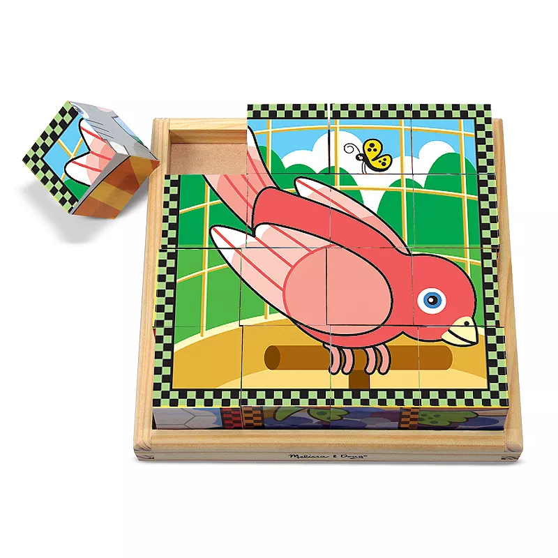 Melissa and Doug Pets Wood Cube Puzzle