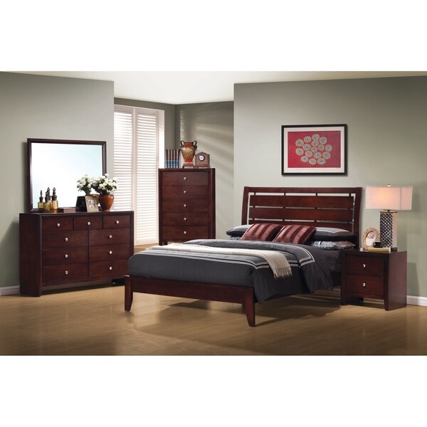 Coaster Furniture Serenity Rich Merlot 5-piece Panel Bedroom Set - - 21404995