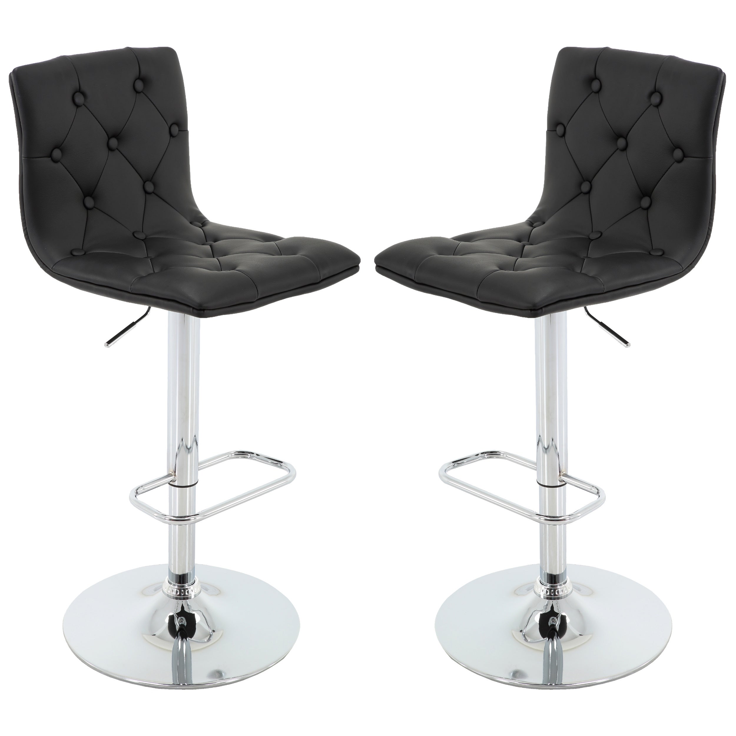 Brage Living Bentley Adjustable Height Barstool Set (Set of 2) - Black