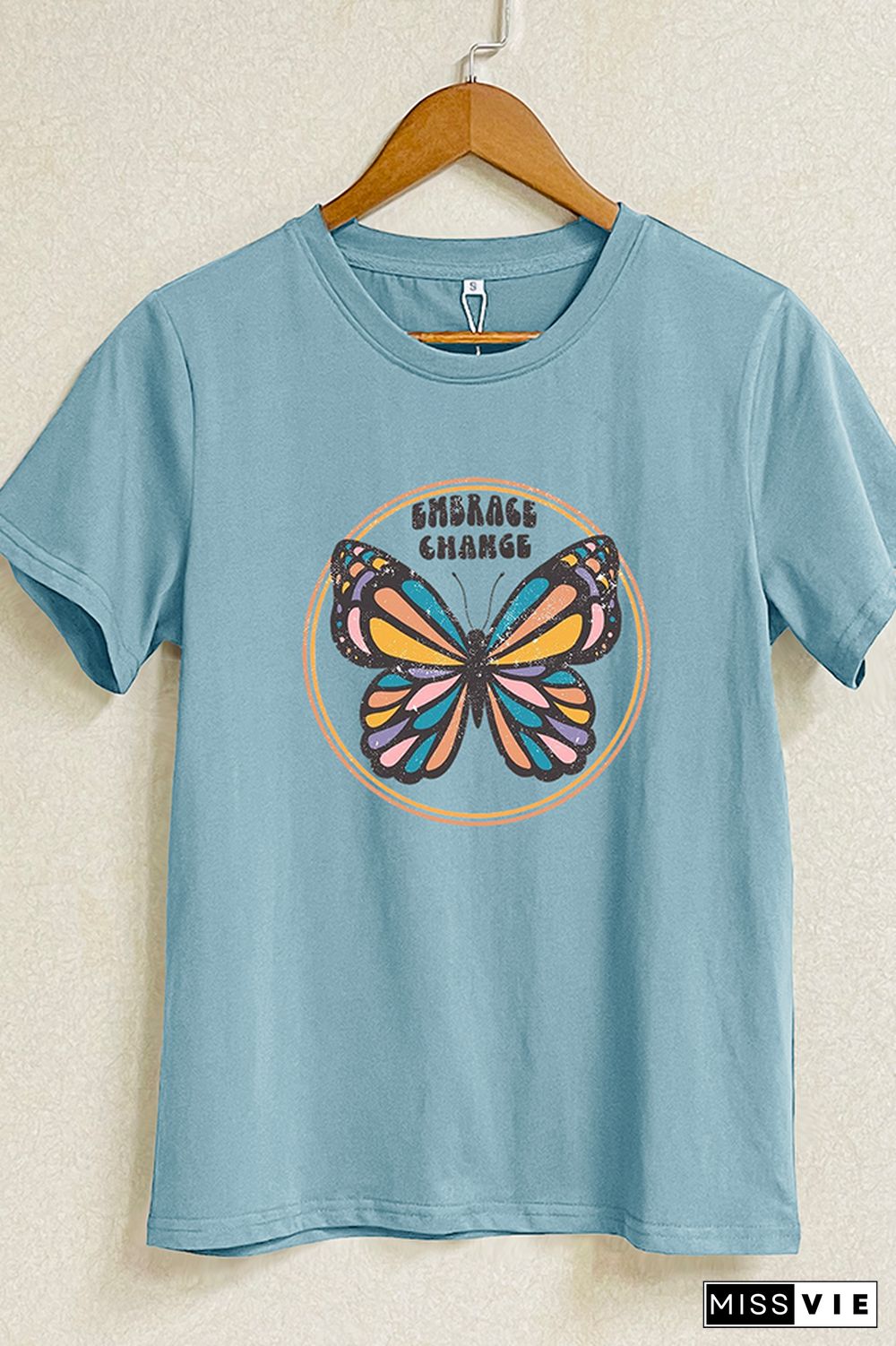 Rock, Boho, Butterfly Print Short Sleeve Graphic Tee Wholesale