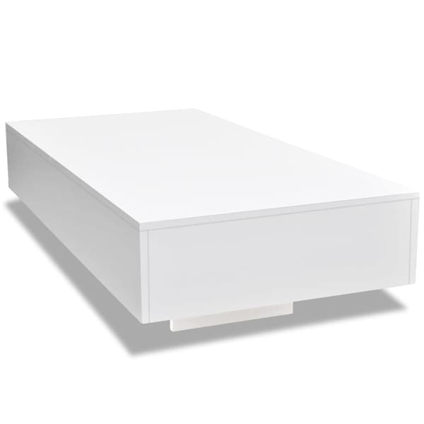 Rectangular Coffee Table High Gloss White Modern Rectangle Living Room Table， Rectangular Tea Table - as picture