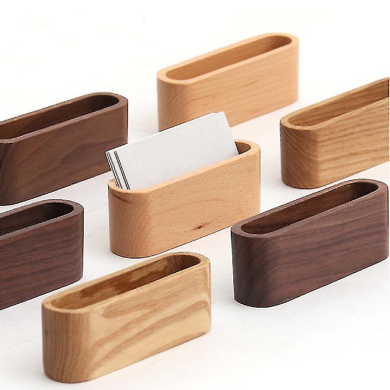 Wooden Business Card Holder-wood Card Case Stand Desk Business Card Organizer For Office Supplies(br