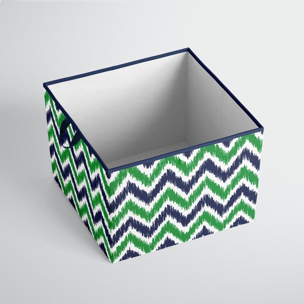 Bacati Mixnmatch Navy green Storage Box Large