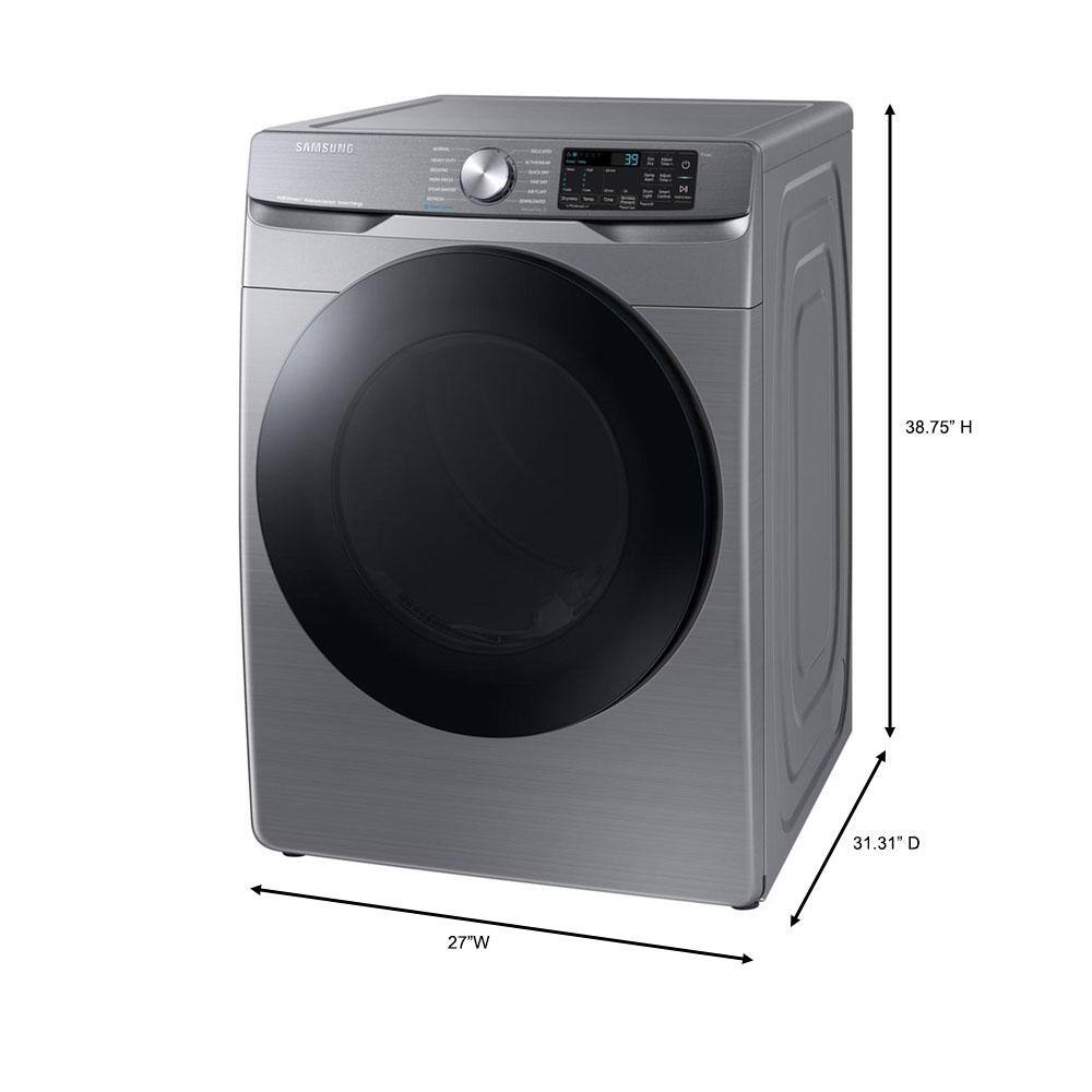  7.5 cu. ft. Smart Stackable Vented Electric Dryer with Steam Sanitize+ in Platinum DVE45B6300P