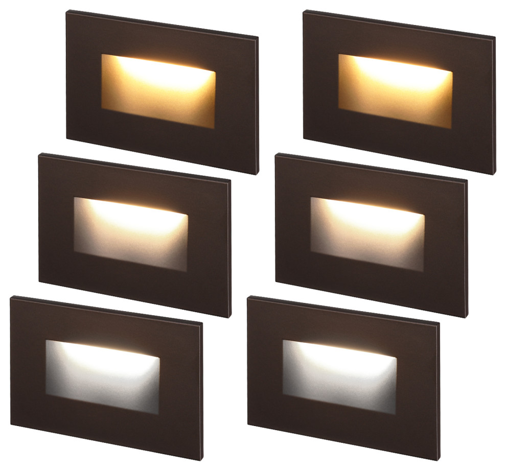 6 Pack 3CCT LED Step Lights  120V Dimmable Stair Lights  Oil Rubbed Bronze   Transitional   Stair And Step Lights   by W86 Trading Co.  LLC  Houzz