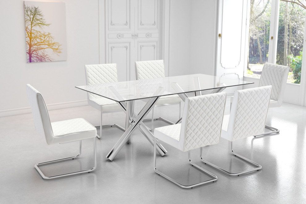 Quilt Armless Dining Chair  Set of 2   Contemporary   Dining Chairs   by Zuo Modern Contemporary  Houzz