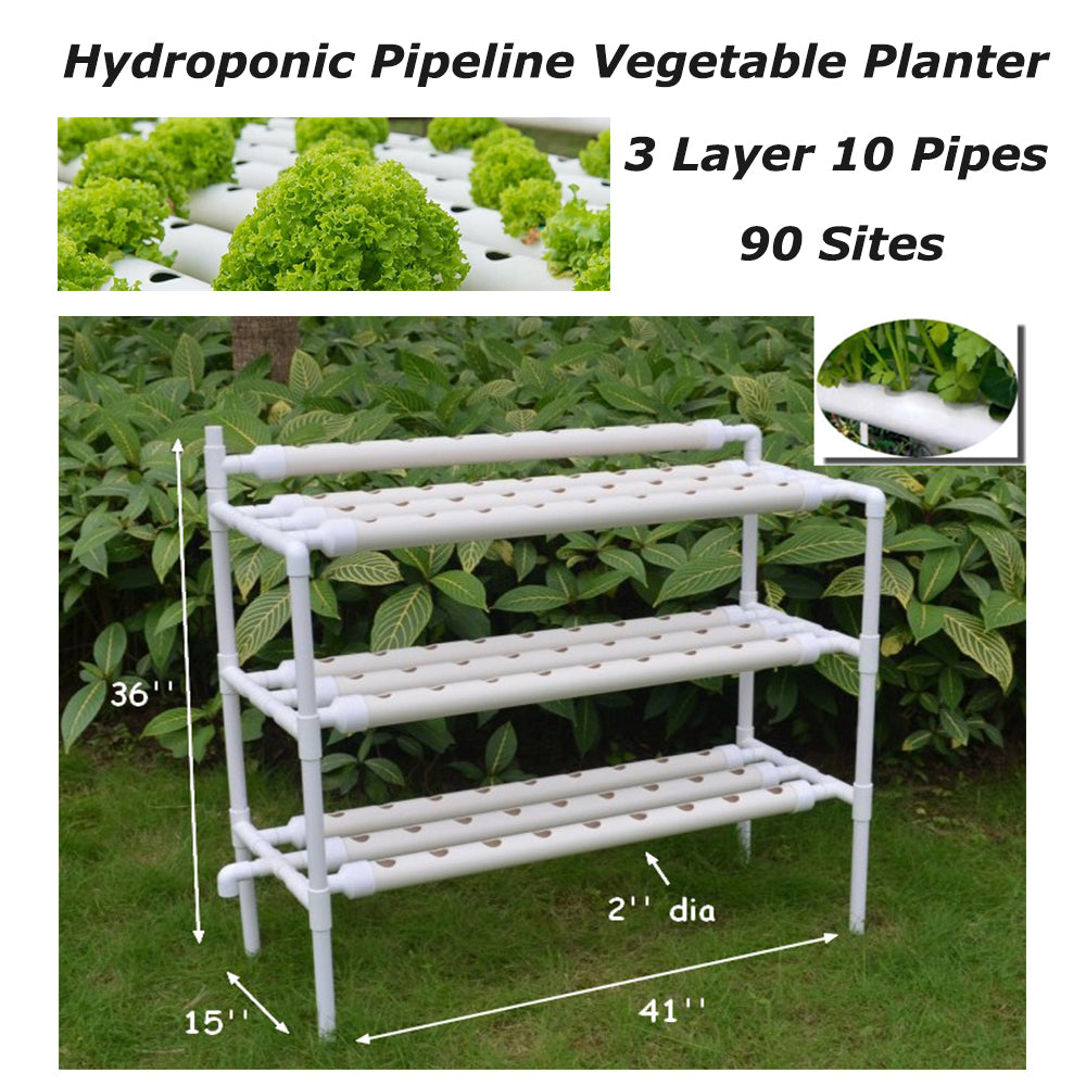 TECHTONGDA 90 Holes Hydroponic Site Grow Kit Garden Plant System Indoor Grow Kit Pipeline Vegetable Planter