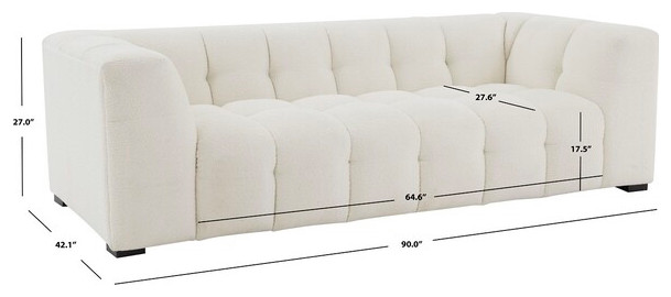 Safavieh Couture Petryna Boucle Tufted Sofa Ivory   Sofas   by Safavieh  Houzz