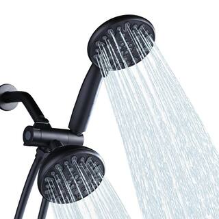 WOWOW 7-Spray 1.75 GPM 4.5 in. Wall Mount Handheld Shower Head in Matte Black H5011B-C-AM