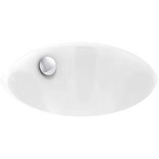 KOHLER Iron Plains Round 12 in. Drop-InUnder-Mount Cast Iron Bathroom Sink in White K-20211-0