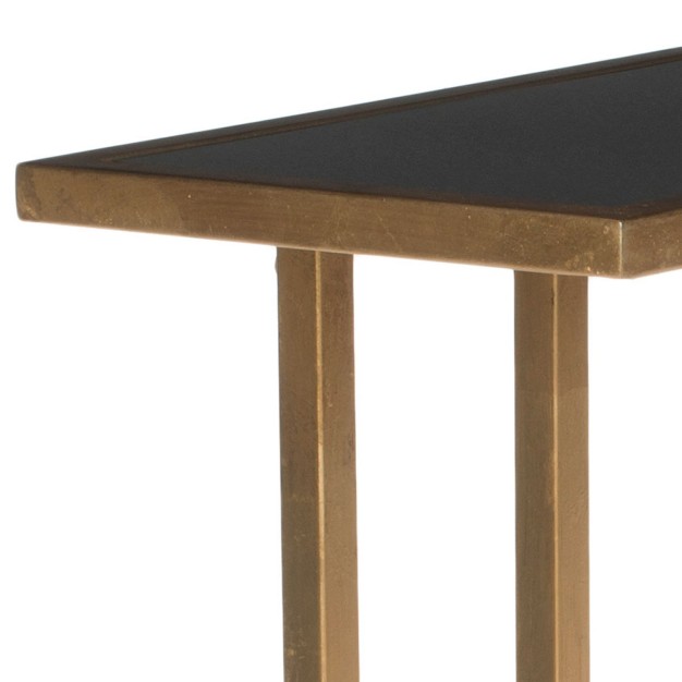 Murphy Accent Table Gold black Glass Safavieh