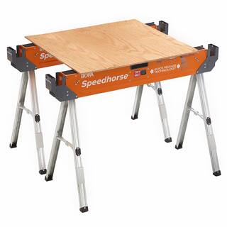 BORA 30 in. H Heavy Duty Steel Speedhorse Sawhorse with Auto Release Legs 1500 lbs. Capacity (2-Pack) PM-4500T