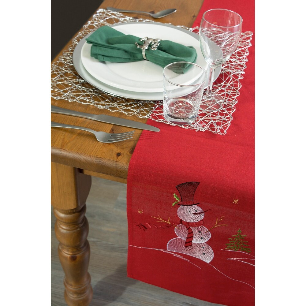 Embroidered Snowman Tablecloth