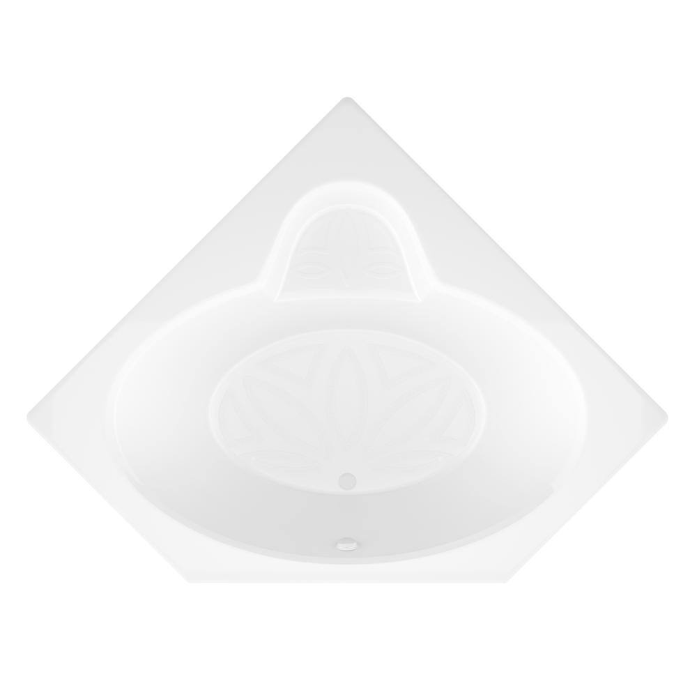 Universal Tubs Malachite 5 ft. Acrylic Center Drain Corner Drop-in Non-Whirlpool Bathtub in White HD6060SS