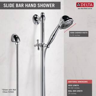 Delta 7-Spray Patterns 1.75 GPM 3.81 in. Wall Mount Handheld Shower Head in Chrome 51708