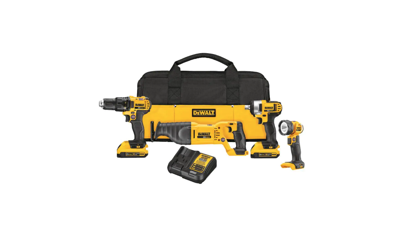 DEWALT DCK478D2 20-Volt Maximum Lithium-Ion Cordless Combo Kit with 2 Batteries 2.0 mAh， Charger and Tool Bag