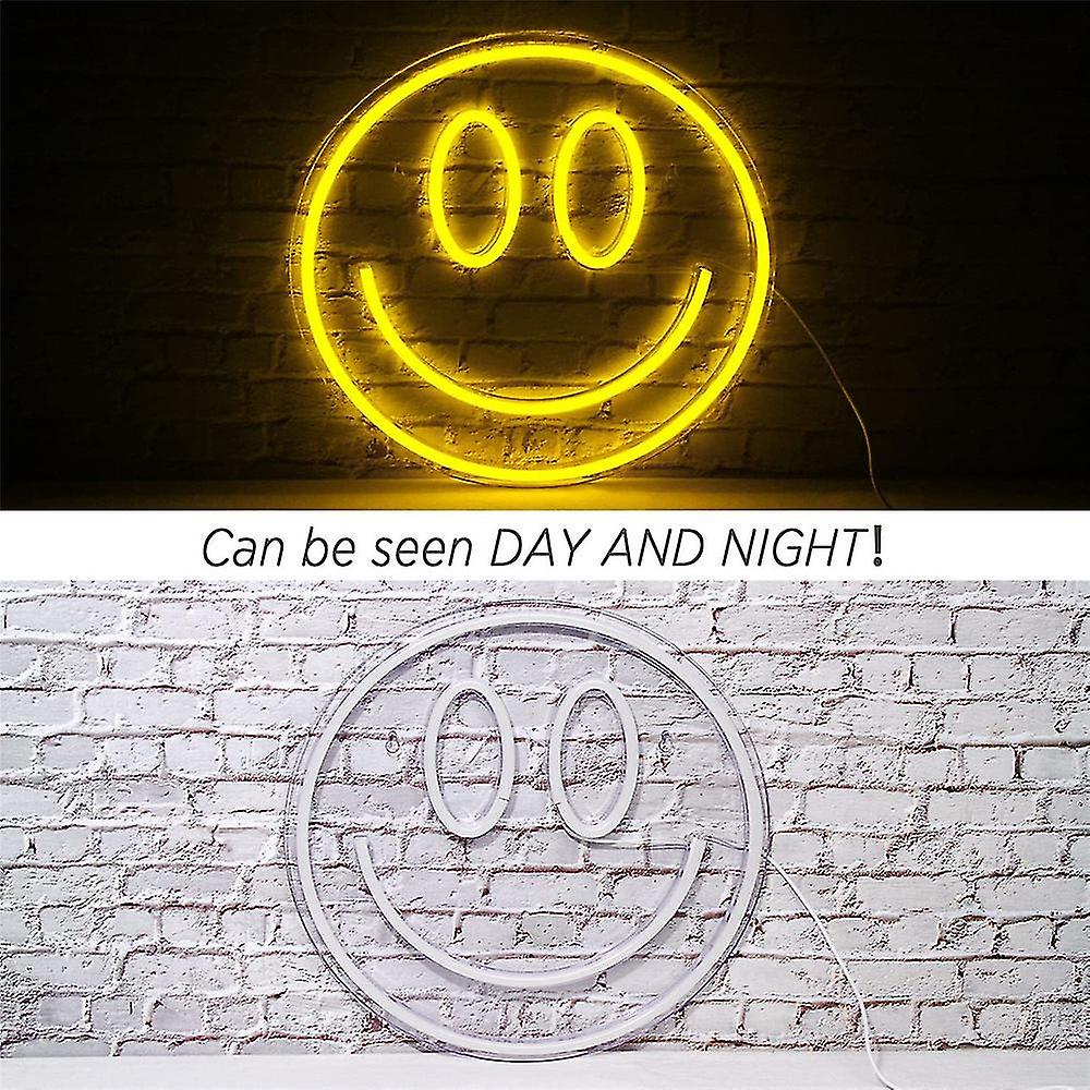 Usb Smile Face Led Neon Sign Light Wall Hanging Kids Bedside Lamp Decor