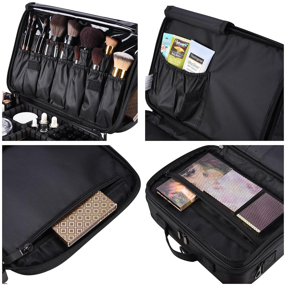 Byootique Portable Oxford Makeup Artist Soft Train Bag Case 13x9x4