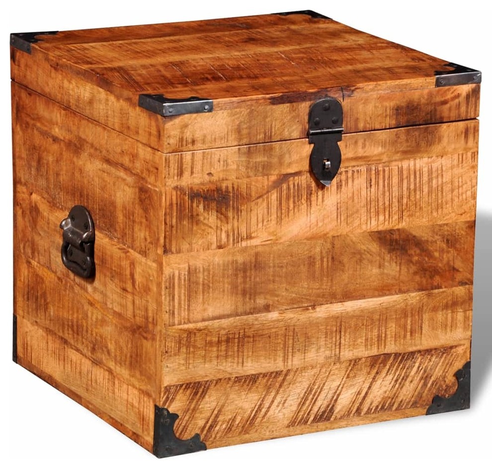 vidaXL Storage Cabinet Wooden Tool Chest with Locking System Rough Mango Wood   Rustic   Accent Chests And Cabinets   by vidaXL LLC  Houzz