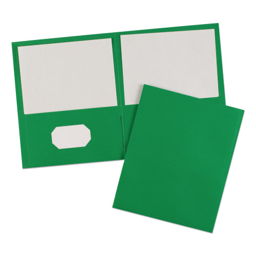 Avery Two-Pocket Folder， 40-Sheet Capacity， Green， 25/Box (47987)