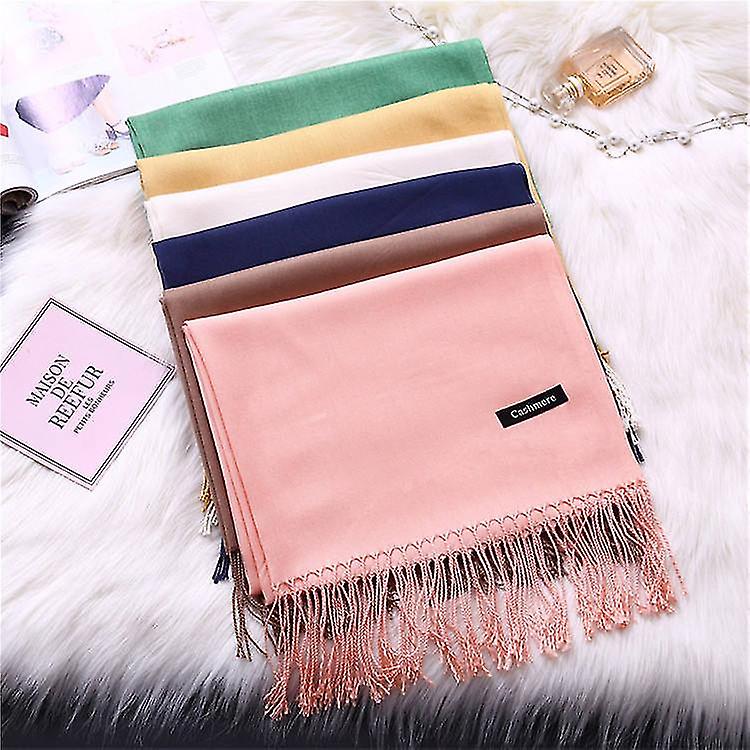 200*70cm Winter Shawls Polyester Cashmere Scarf With Tassel