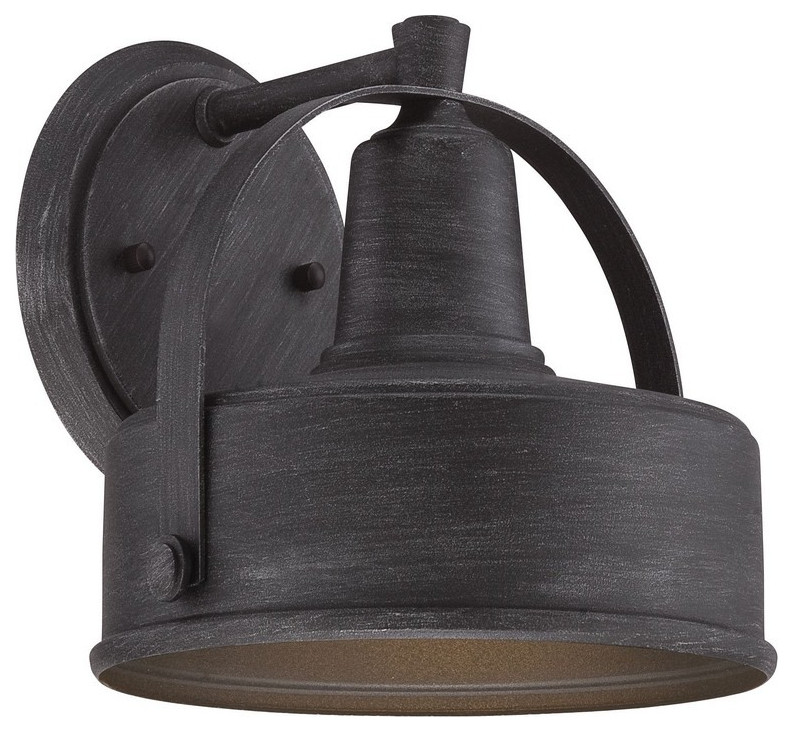 Designers Fountain 33131 WP Portland DS   8.25 quotOne Light Outdoor Wall Lantern   Farmhouse   Outdoor Wall Lights And Sconces   by 1STOPlighting  Houzz