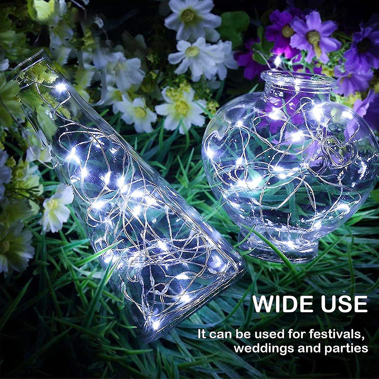 Solar S Outdoor ， 2 Packs 12m 100leds String S， En S With 8 Modes Fy S Indoor/outdoor For Bed， En， Weddin