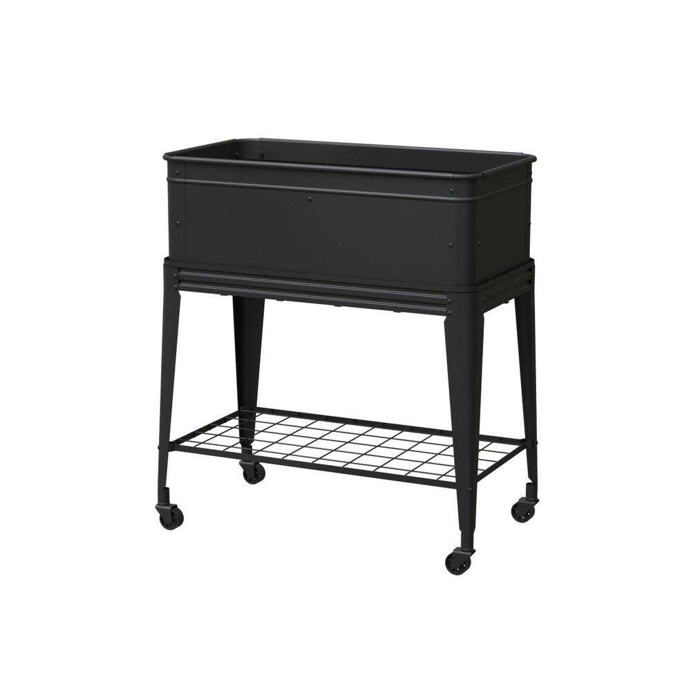 Modern Farmhouse 30 in. x 16 in. x 36 in. Metal Elevated Garden PlanterBeverage Tub 81439