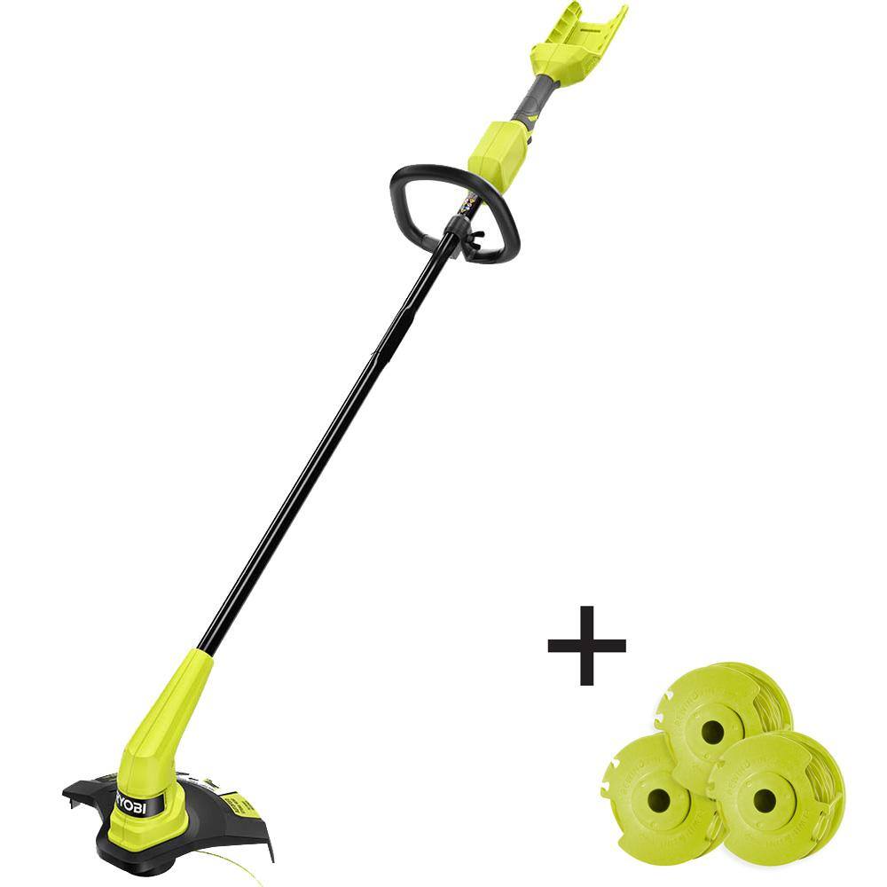 RYOBI 40V 12 in. Cordless Battery String Trimmer with Extra 3-Pack of Spools (Tool Only) RY402013BTL-AC