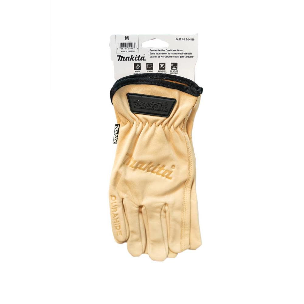 Makita Driver Gloves Genuine Leather Cow Medium T-04189 from Makita