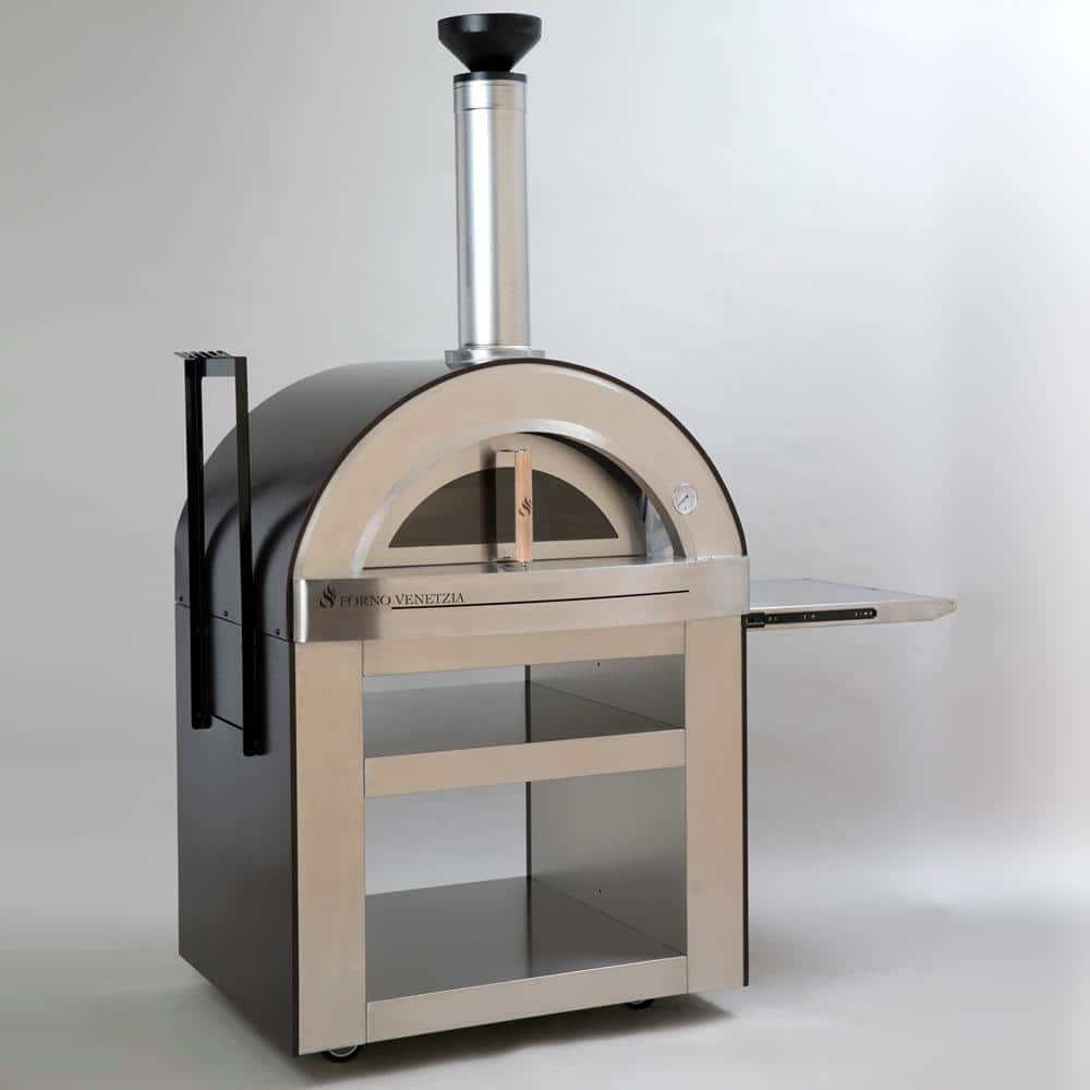 FORNO VENETZIA Torino 500 24 in. x 32 in. Wood Burning Oven with Cart in Copper FVTOR500C