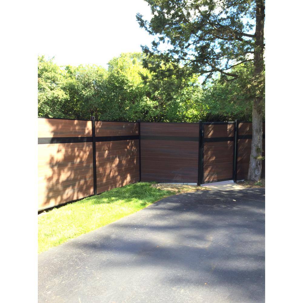 Veranda Euro Style 6 ft. H x 6 ft. W Estate Black Rose AluminumComposite Horizontal Fence Section EF 01402