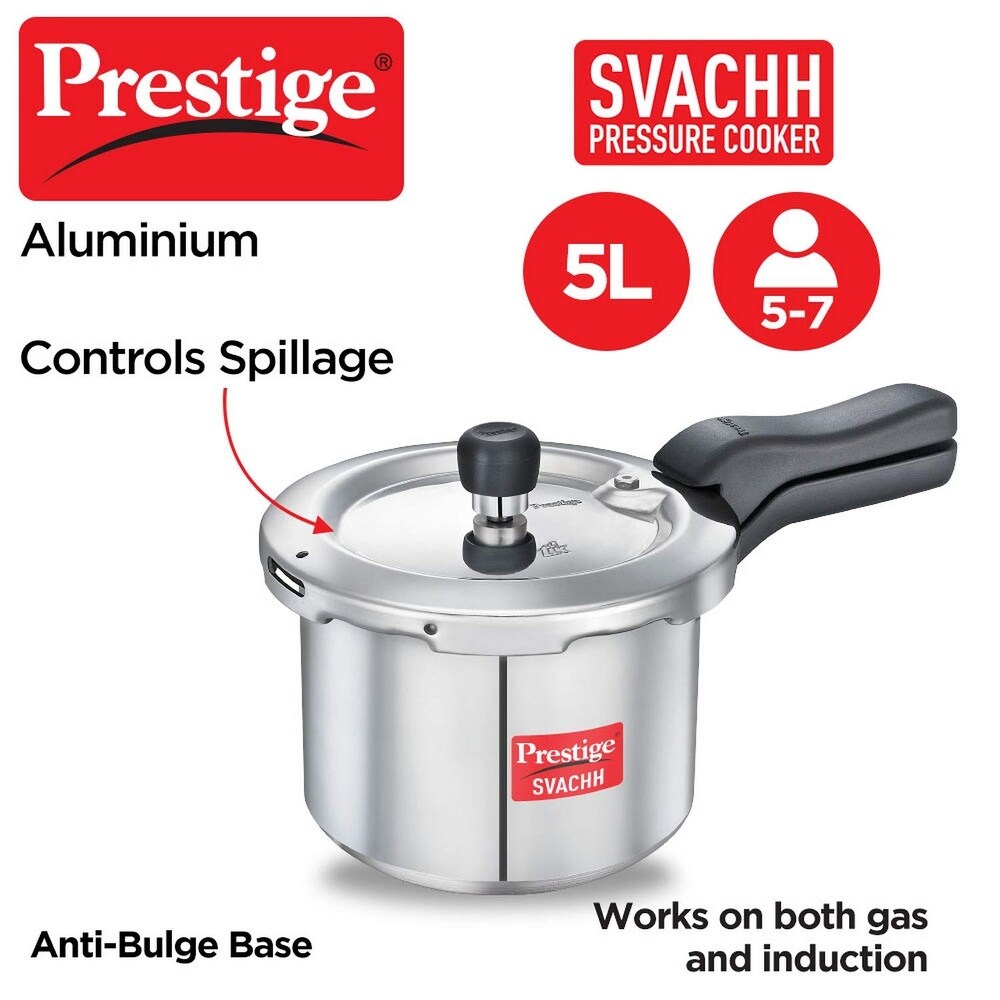 Aluminium Pressure Cooker  5 L Larger Pressure Cooker  Food Making Cooker