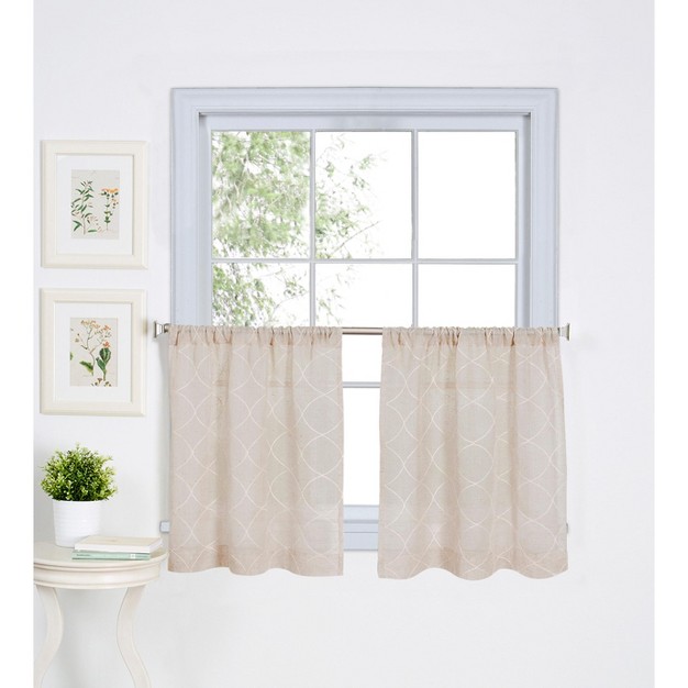 Taylor Rod Pocket Kitchen Tier Window Curtain Set Of 2 Linen Elrene Home Fashions