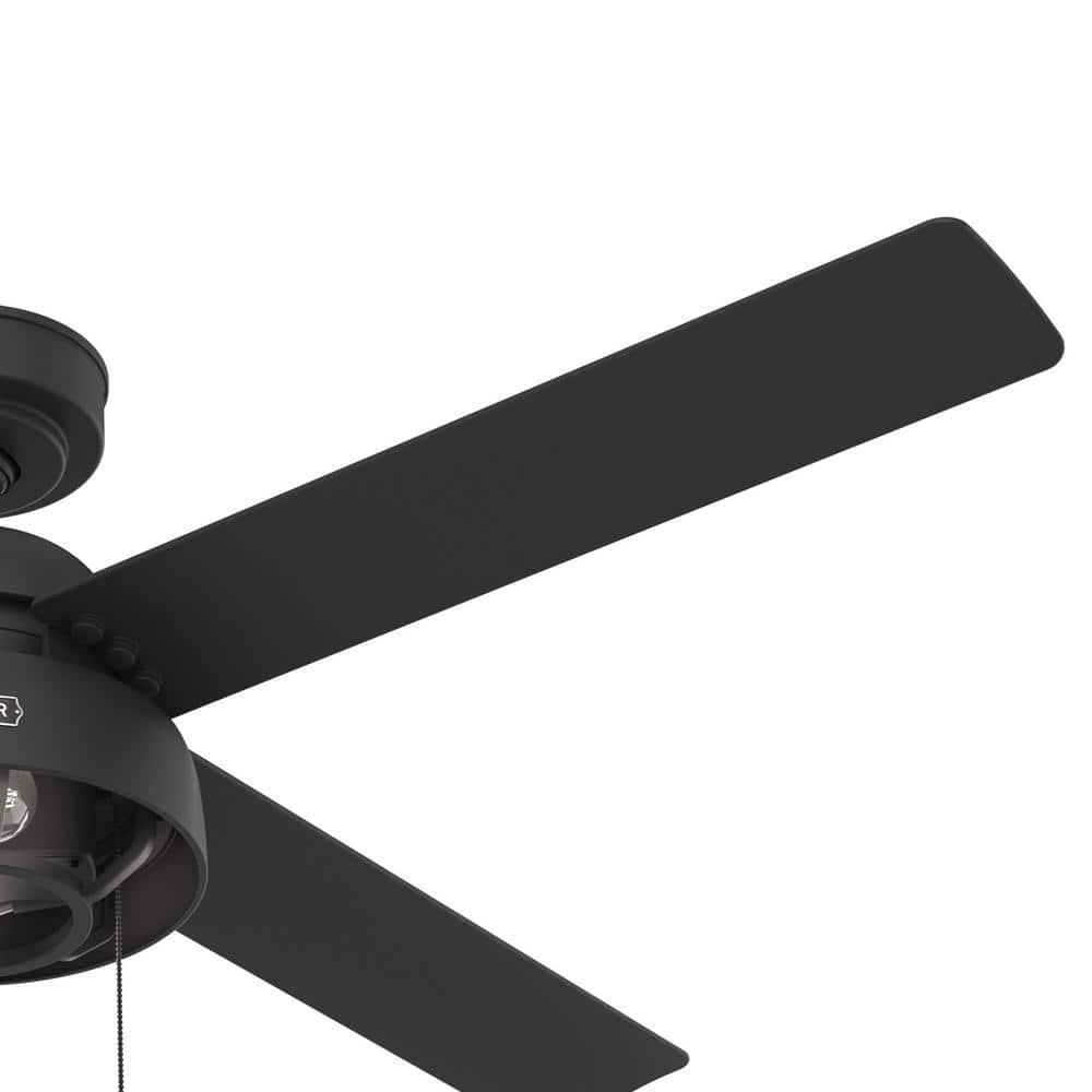 Hunter Spring Valley 52 in IndoorOutdoor Matte Black Ceiling Fan with Light