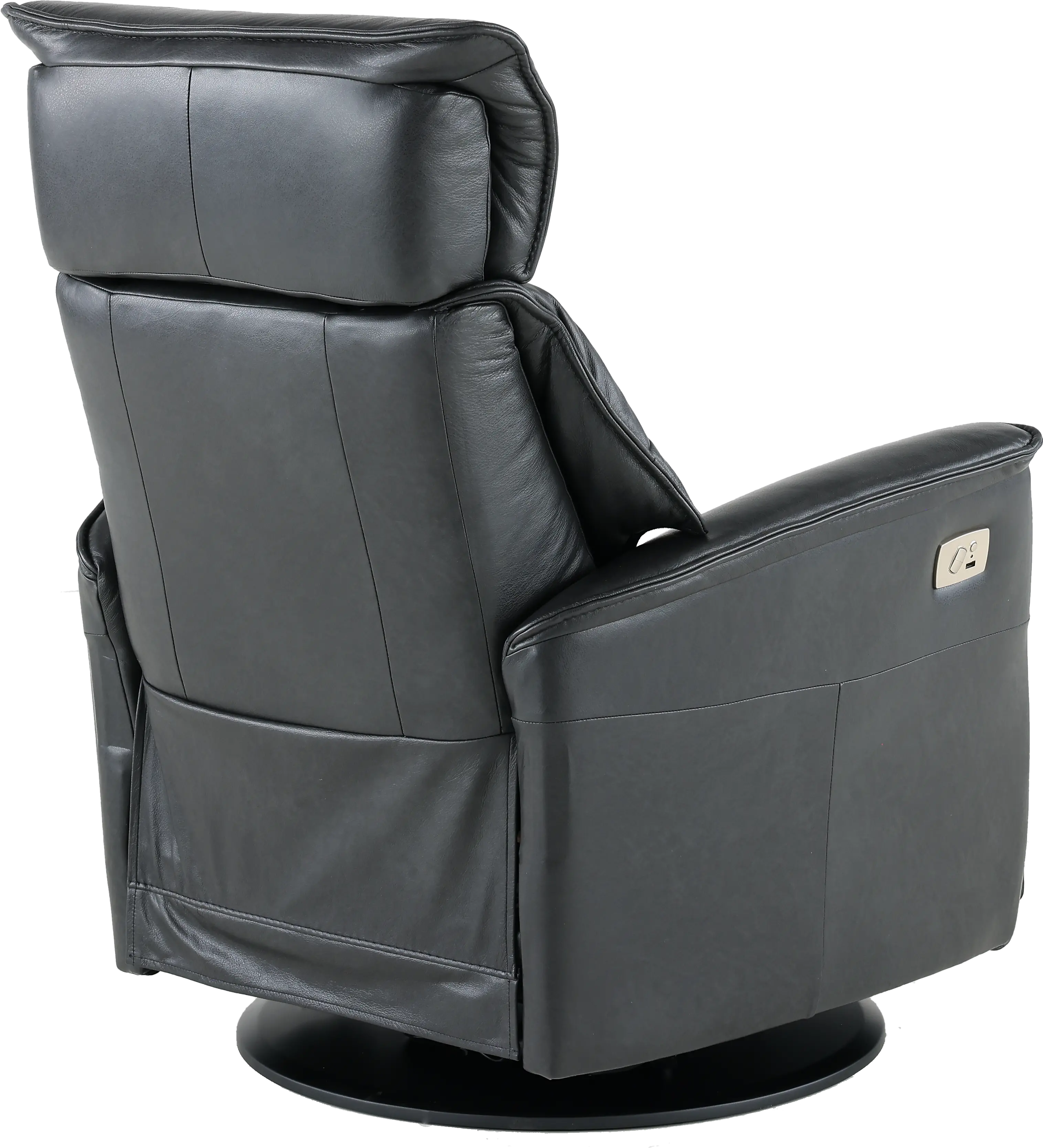 Captain Gray Standard Leather Swivel Glider Power Recliner