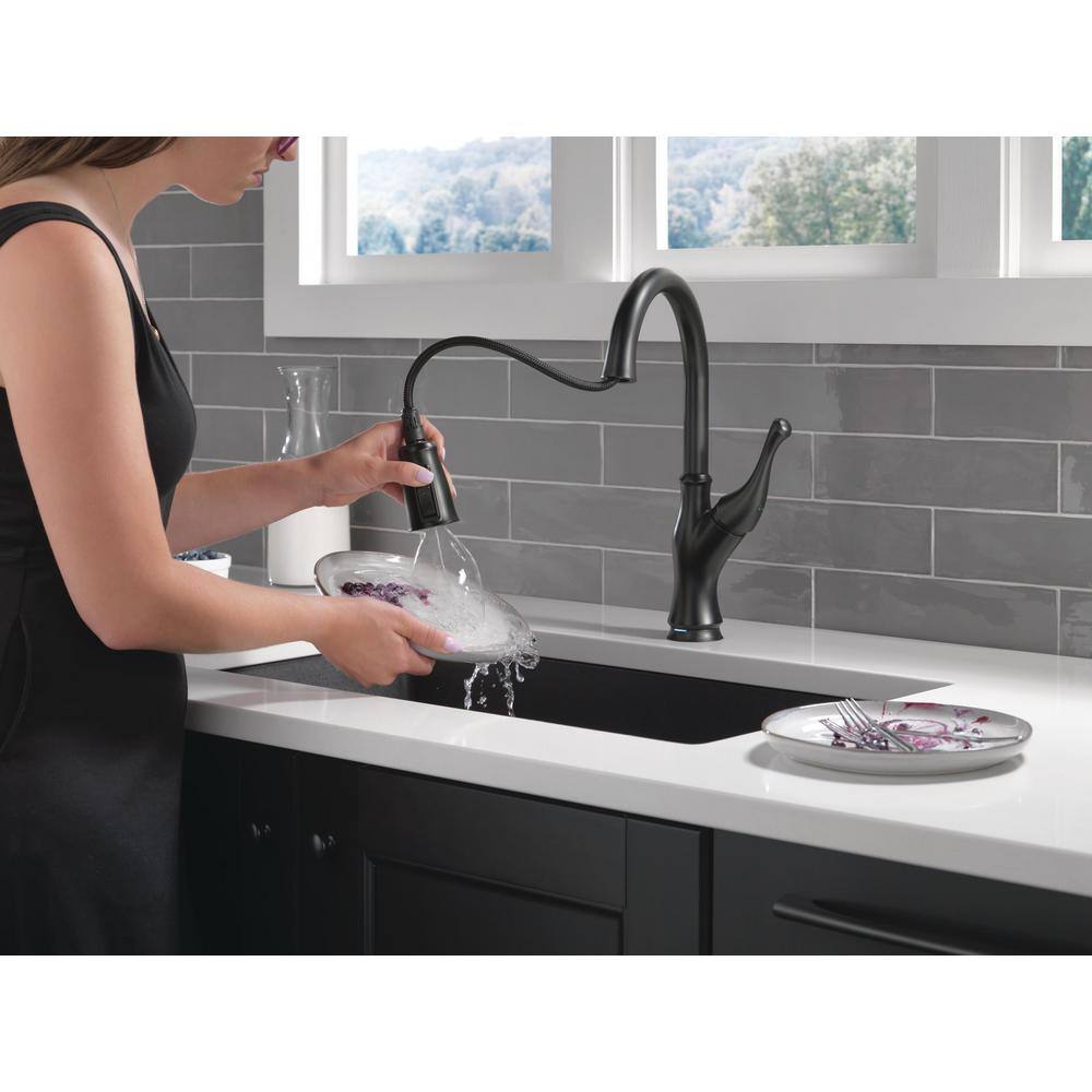 Delta Ophelia Single Handle Touch-On Pull Down Sprayer Kitchen Faucet with Touch2O Technology in Matte Black 19888TZ-BL-DST