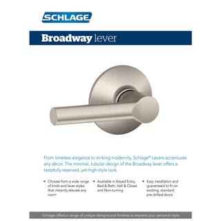 Schlage Broadway Matte Black Keyed Entry Door Handle with Greenwich Trim F51A G BRW 622 GRW