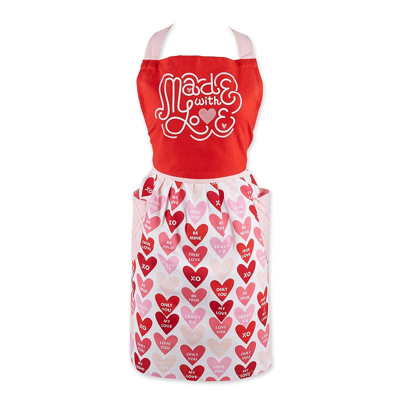 35 Red and White Love Print Skirt Apron