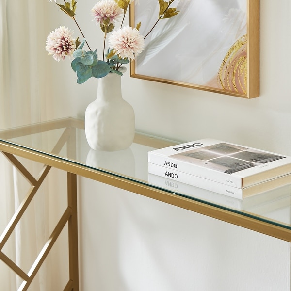 Sicotas Console Table Entry Table， Glass Sofa Table Entryway Table