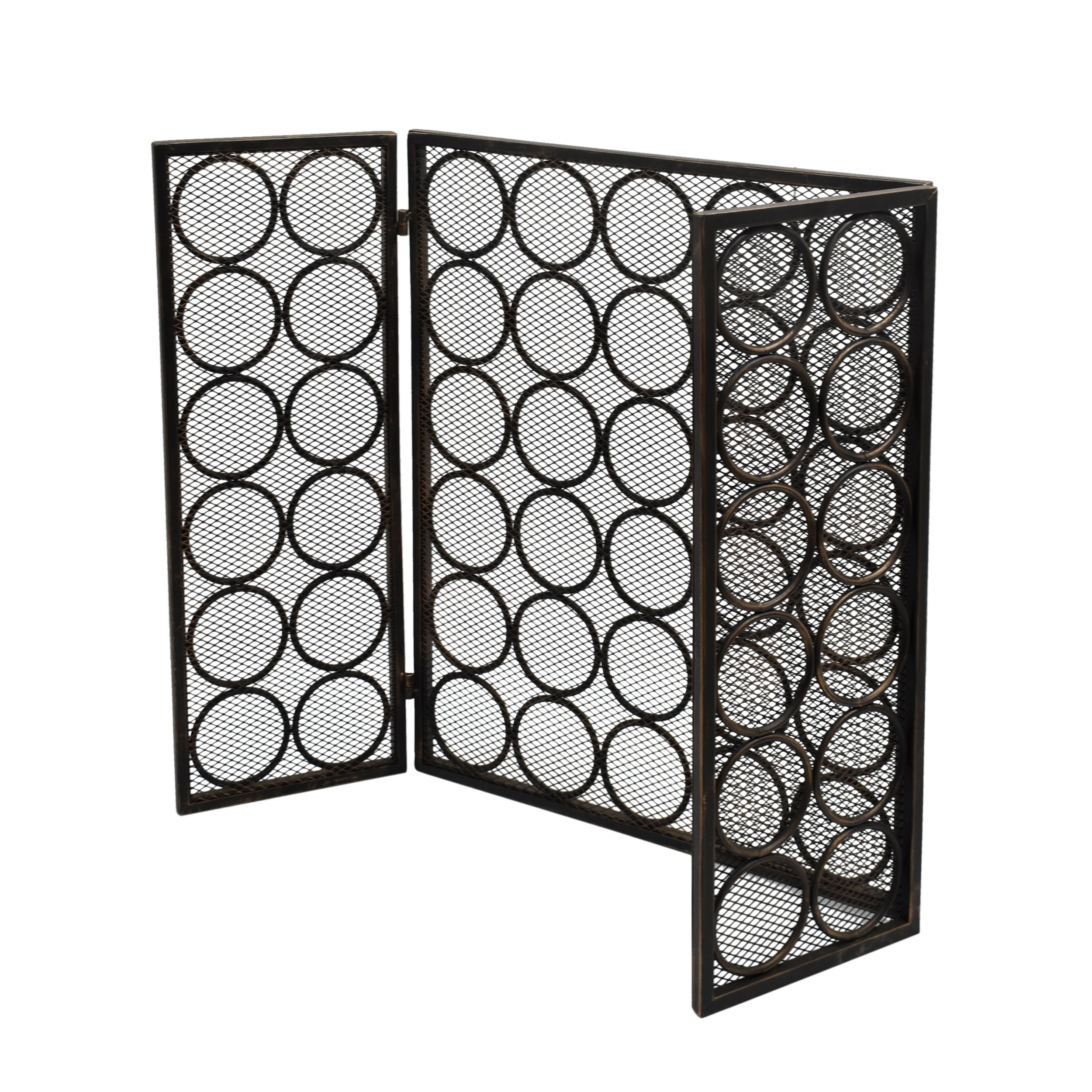 Koda Modern Three Panel Iron Firescreen